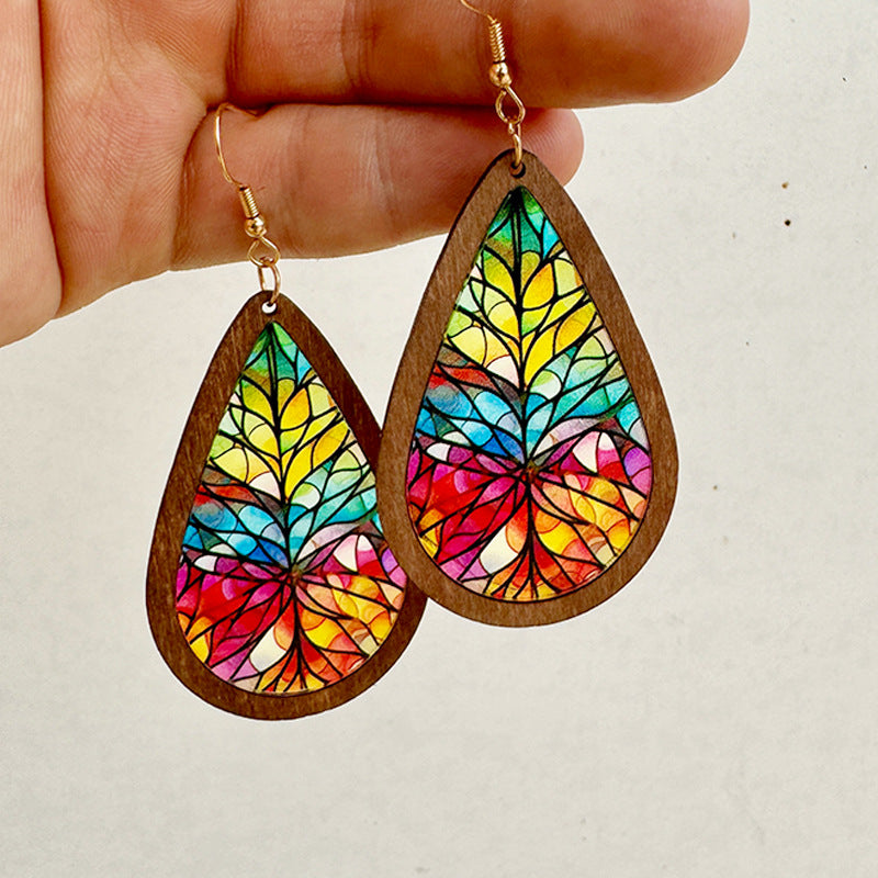 Vintage Drop Style Window Paper-cut Acrylic Earrings