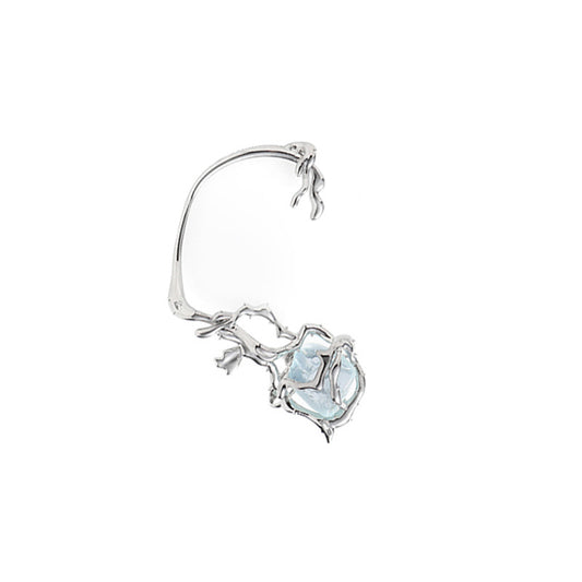 Chic Fashion Girl's Blue Stone Metal Thorn Ear Cuff