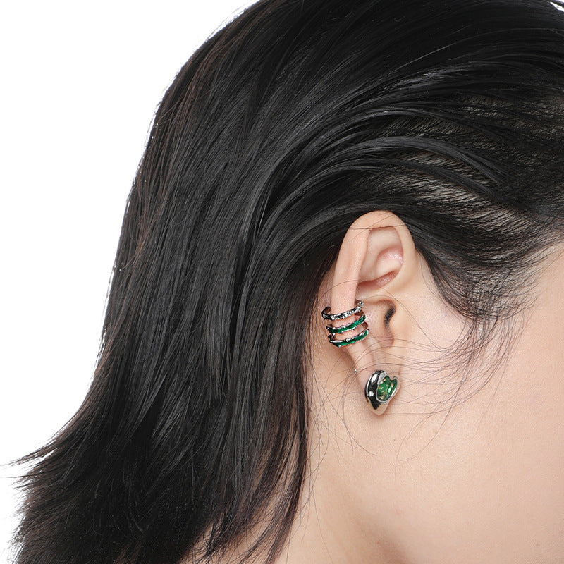 Green Snake Slytherin Three Layers Ear Cuff