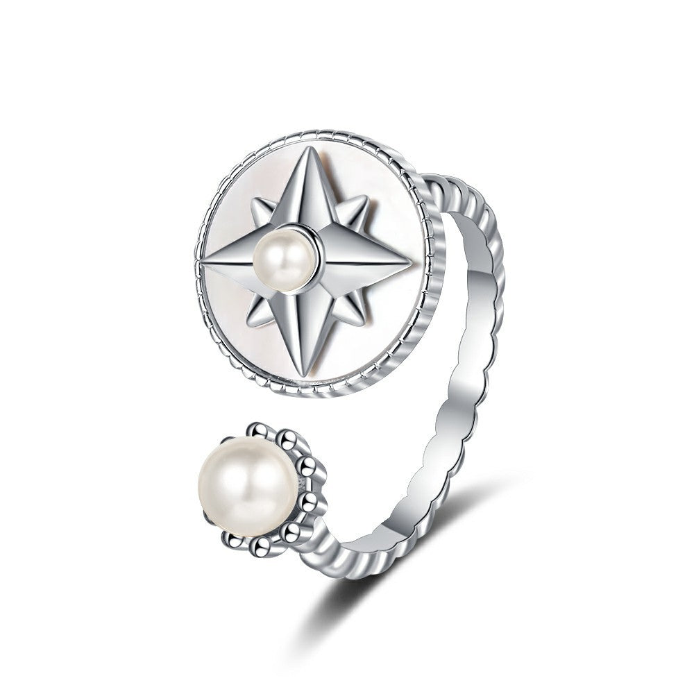 S925 Silver Eight-pointed Star Ring