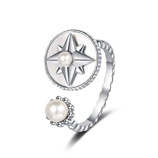 S925 Silver Eight-pointed Star Ring