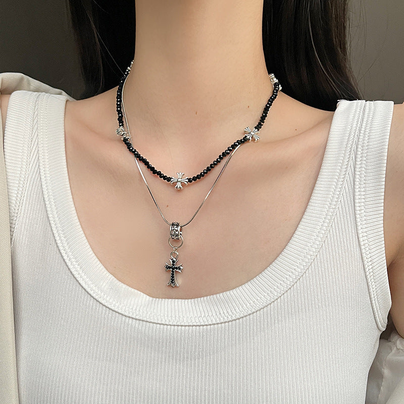 Y2K Chic Girl Designer Cross Chooker Necklace