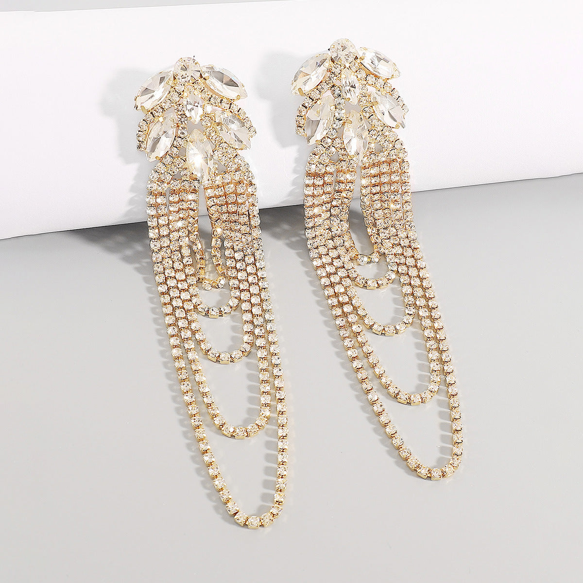 Unique Large Rhinestone Women Shining Earring