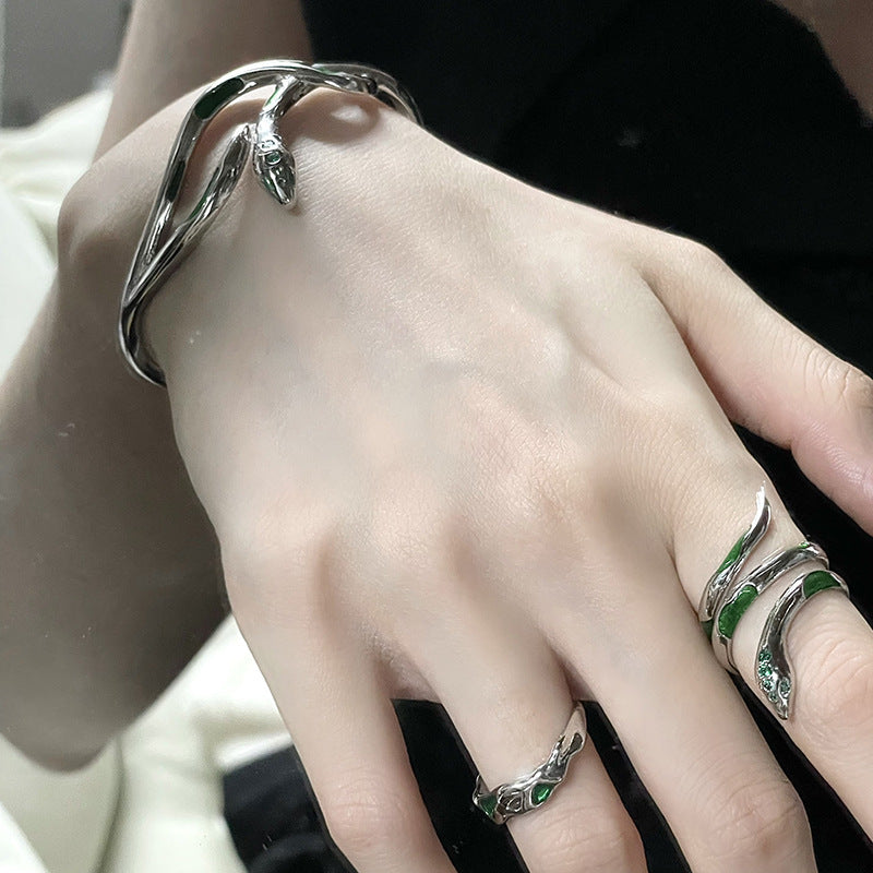 Designer Slytherin Green Snake Adjustable Bracelet