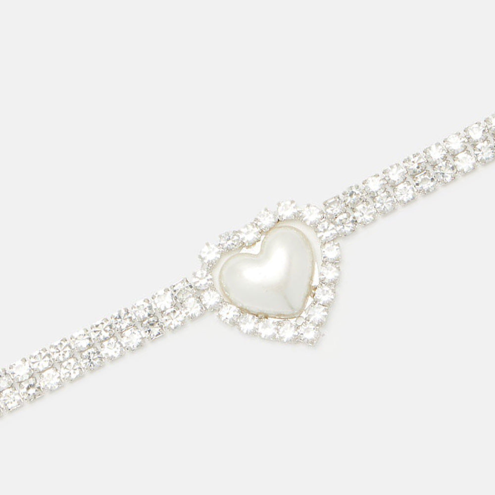 Women Fashion Rhinestone Love Choker