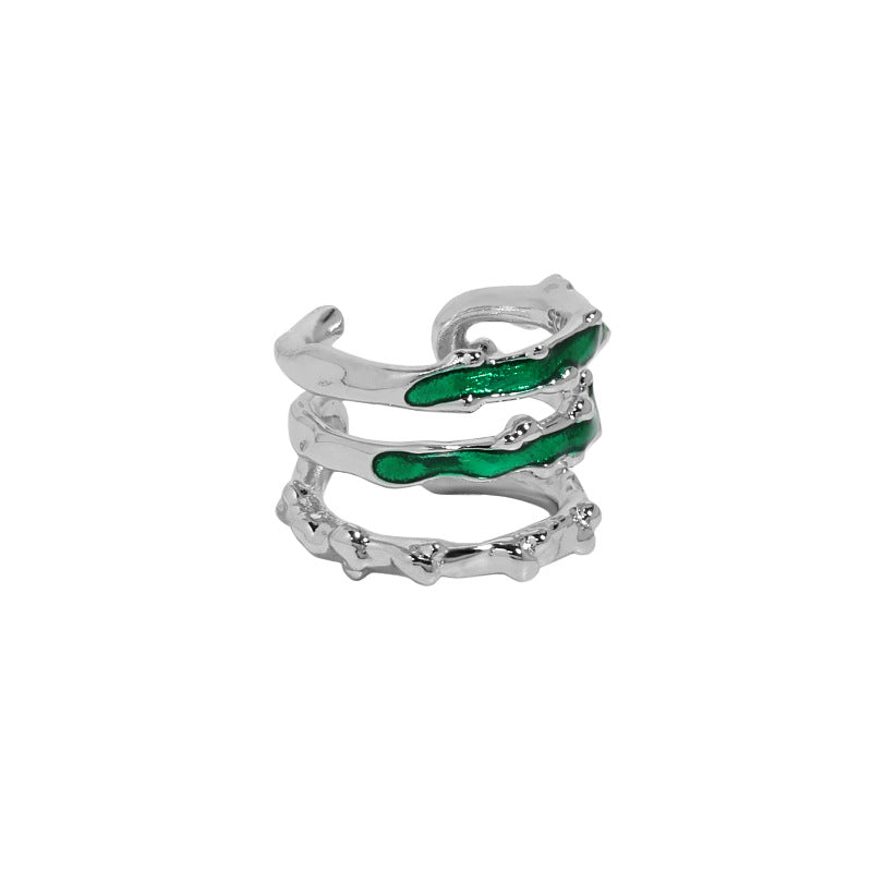 Green Snake Slytherin Three Layers Ear Cuff