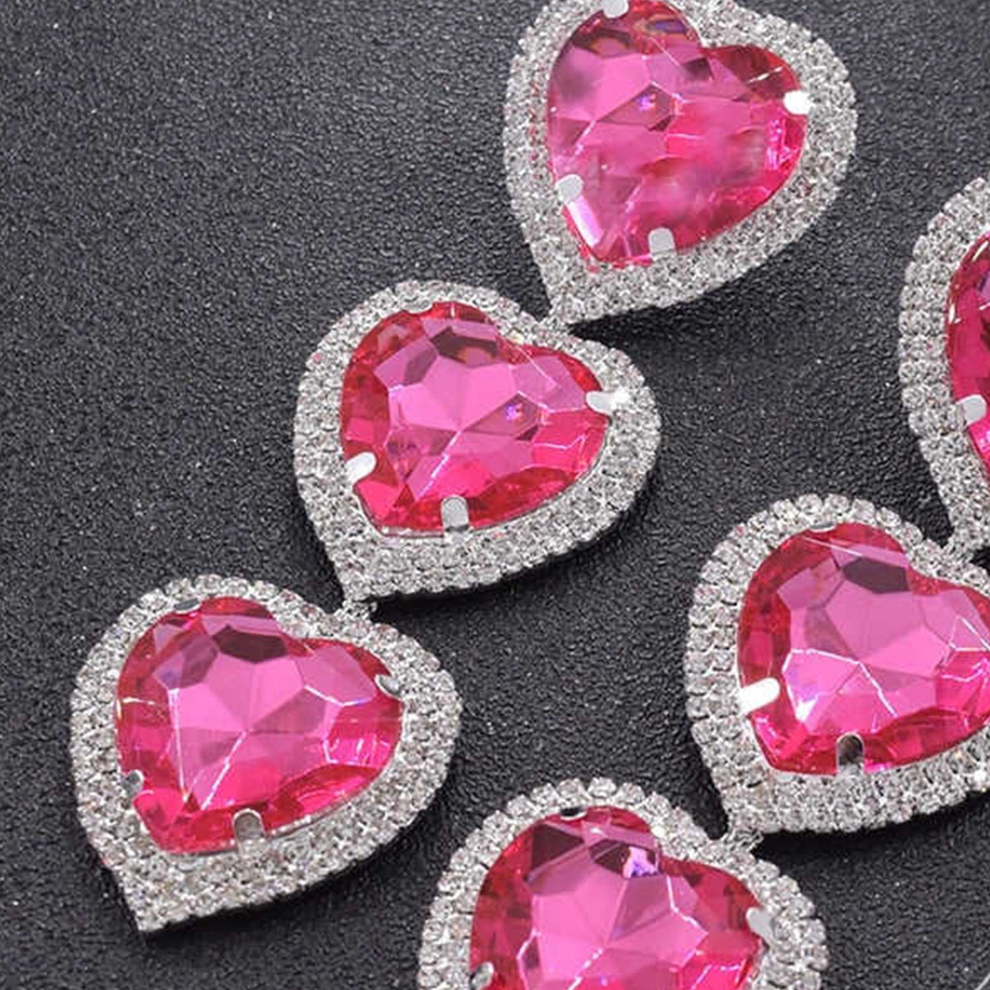 Elegant Heart-shaped Pink Earring