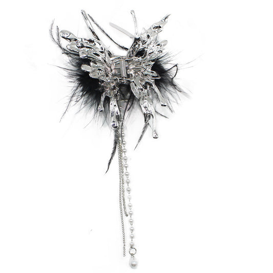 Sweet Girl Feather Metal Butterfly Hair clip