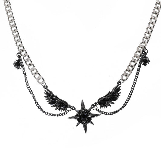 Star Black Angel's Wings Choker Necklace