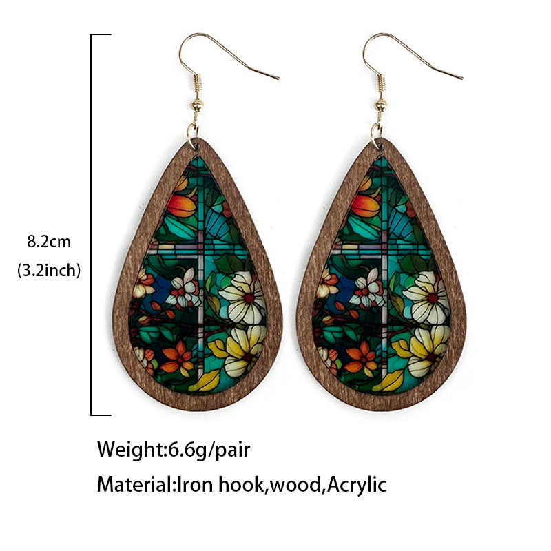 Vintage Drop Style Window Paper-cut Acrylic Earrings