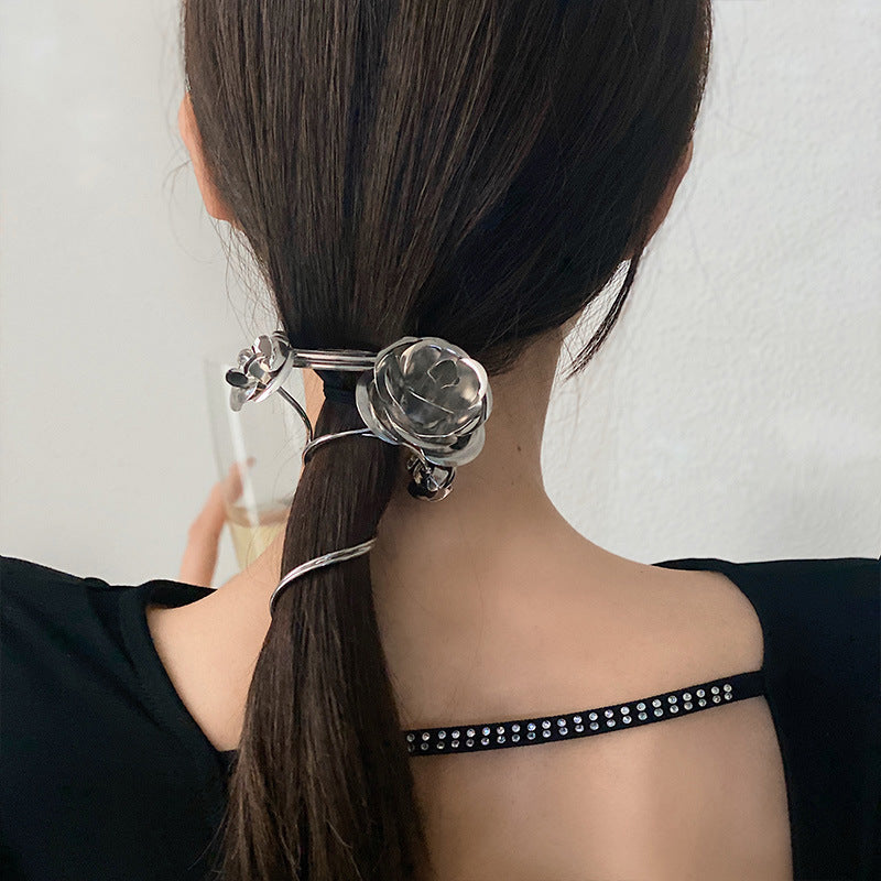 Chic Women Elegant Metal Rose Hairclip