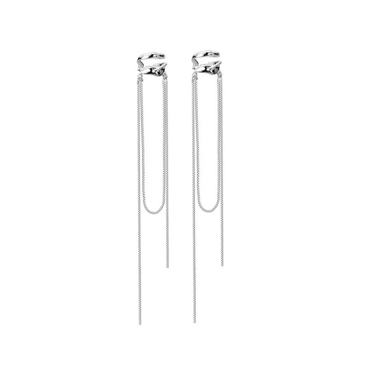 S925 Silver Unisex Long Tassel Ear Clip/ Ear Cuff(single one)