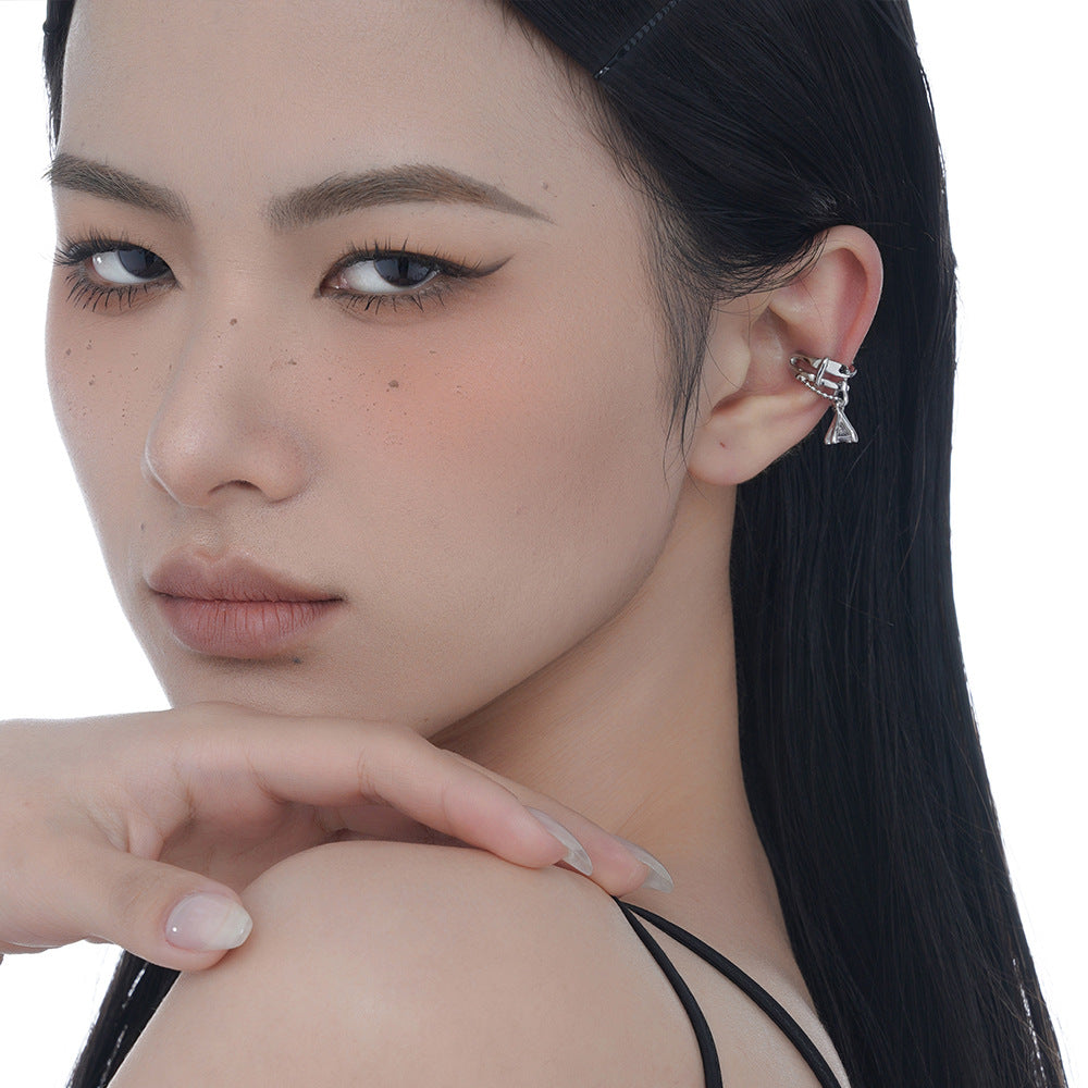 Gorgeous S925 Silver Shining Rhinestone Ear Cuff(single one)