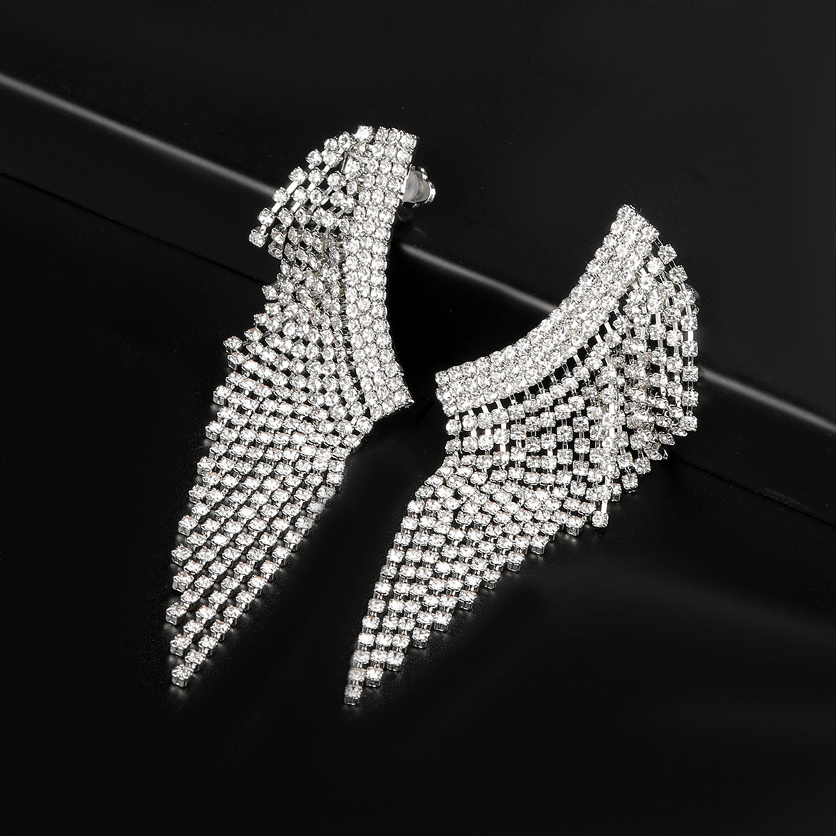 Elegant Alloy Full Drill Rhinestone Wing Shape Earring