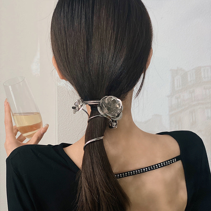 Chic Women Elegant Metal Rose Hairclip