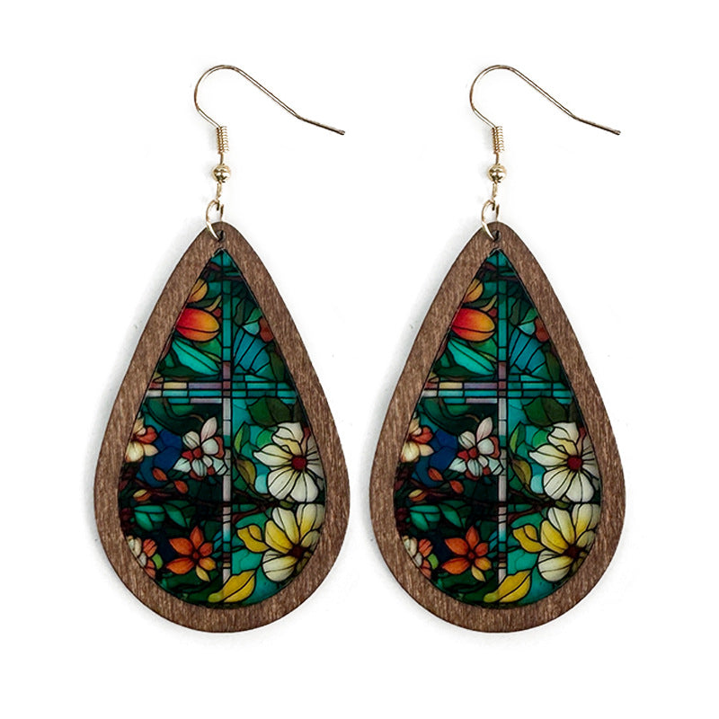 Vintage Drop Style Window Paper-cut Acrylic Earrings