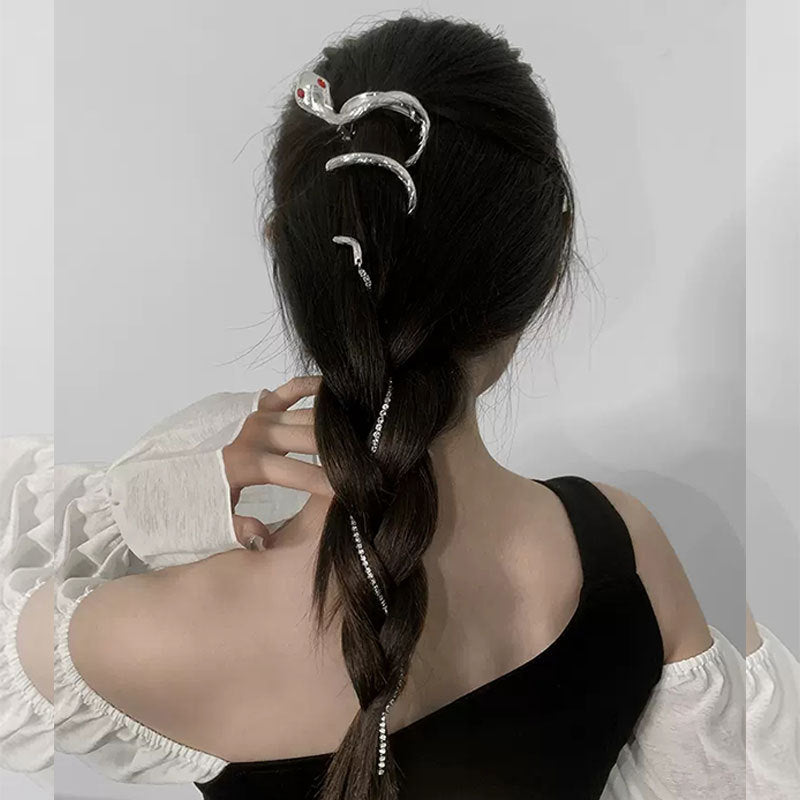 Chic Slytherin Silver Snake Intertwine Hairpin