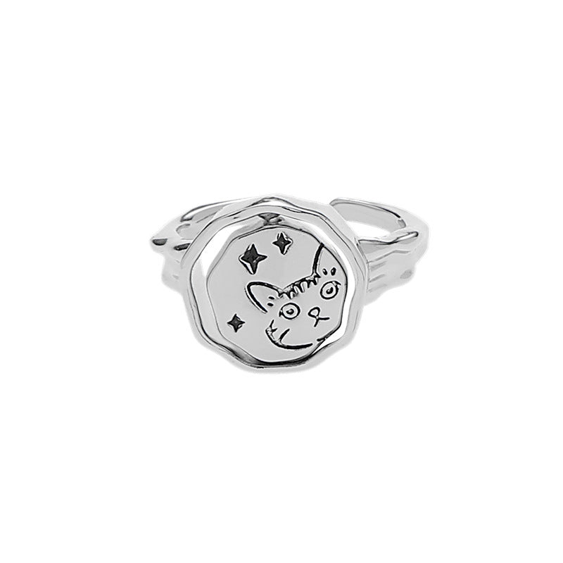 Cute Reversible Cat Necklace & Ring