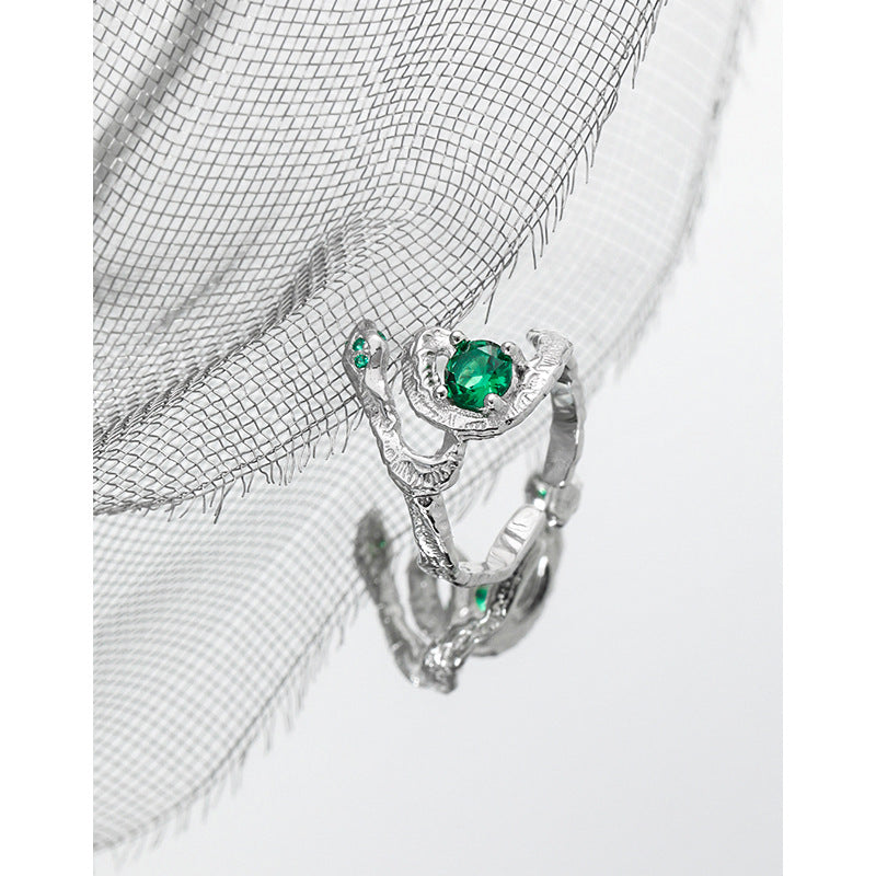 Slytehrin Snake S925 Silver Green Zircon Ring