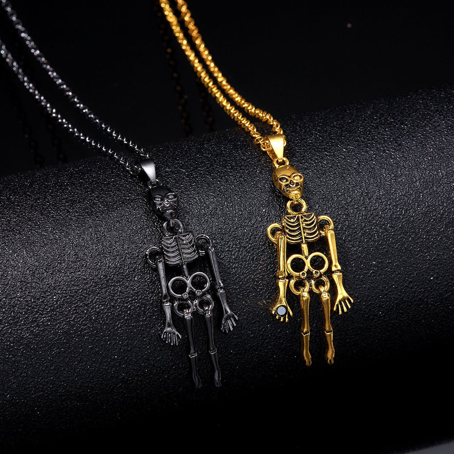 Human Skeleton Alloy Magnetic Couple Necklace