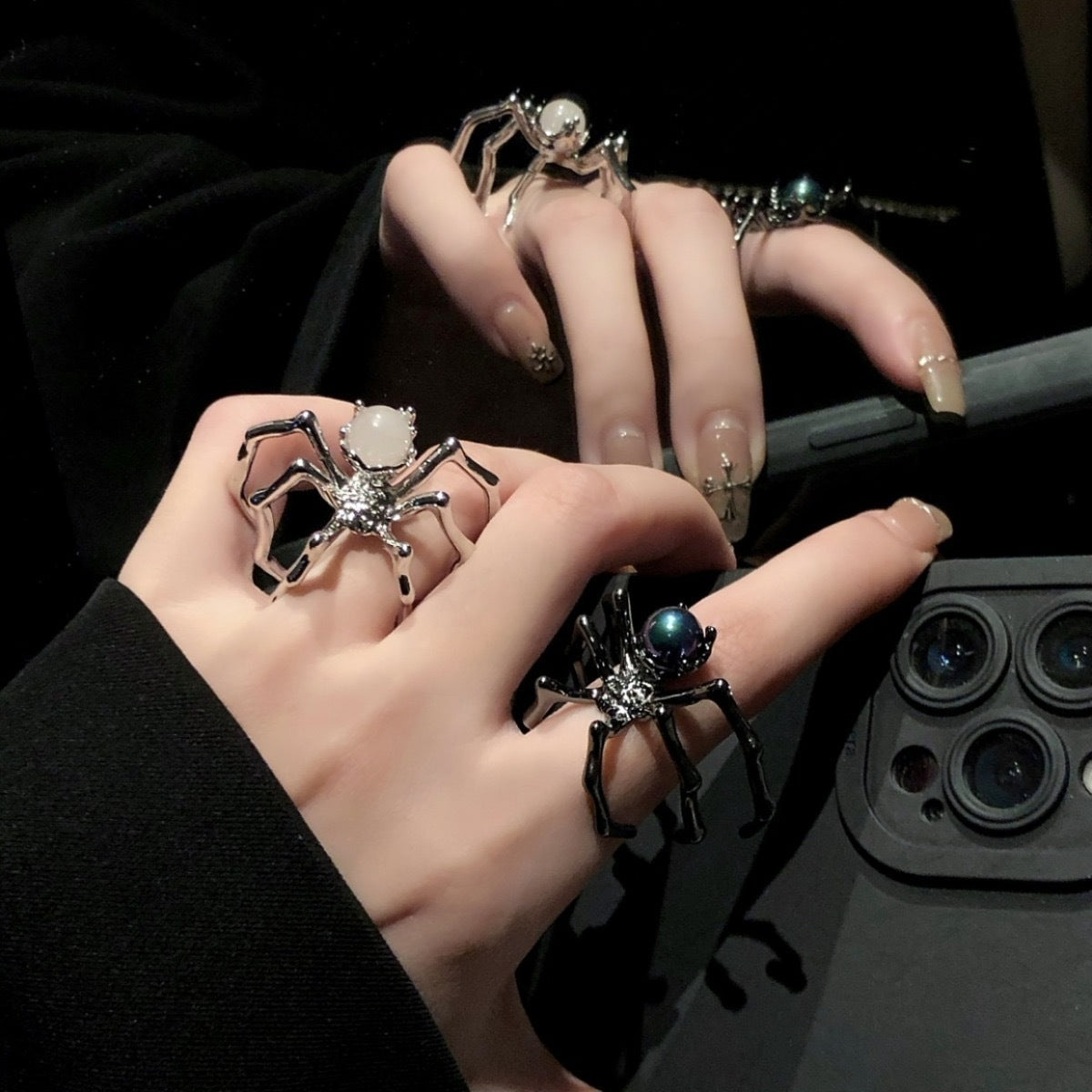 Spider Dark Punk Ring