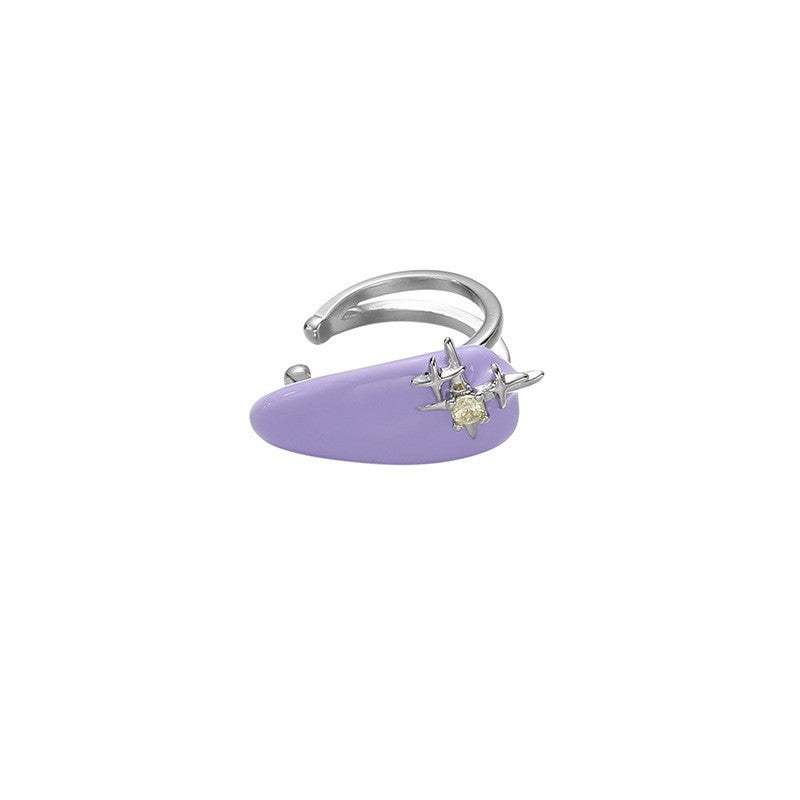 Y2K Sweet Shining Zircon Macaron Color Ear Clip(single one)