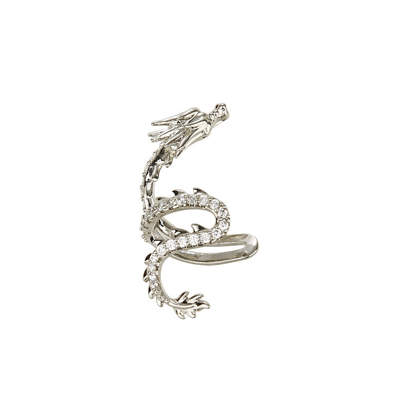 Chic Zircon Silver Dragon Ear Clip(No ear piercing)