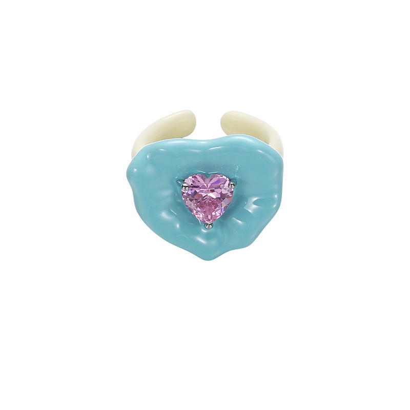 Y2K Sweet Heart Hand Drip Ring