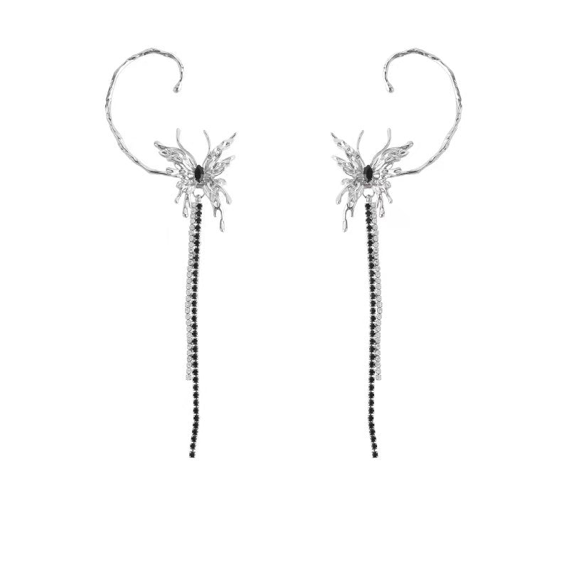 Fancy Designer Butterfly Tassel Stud Earring