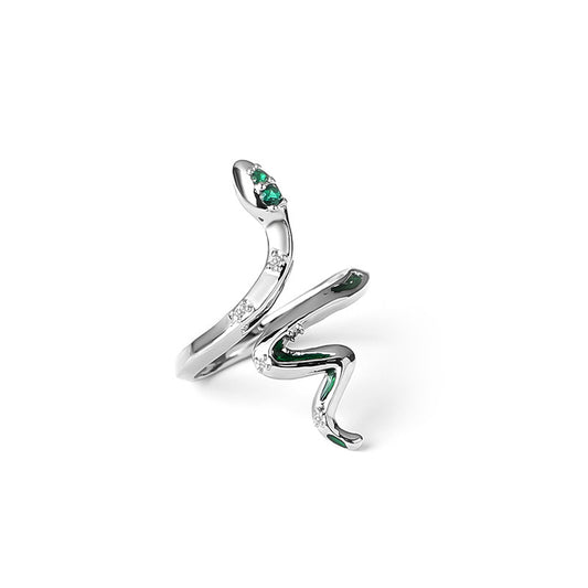 Green Slytherin Unisex Snake Rhinestone Ring