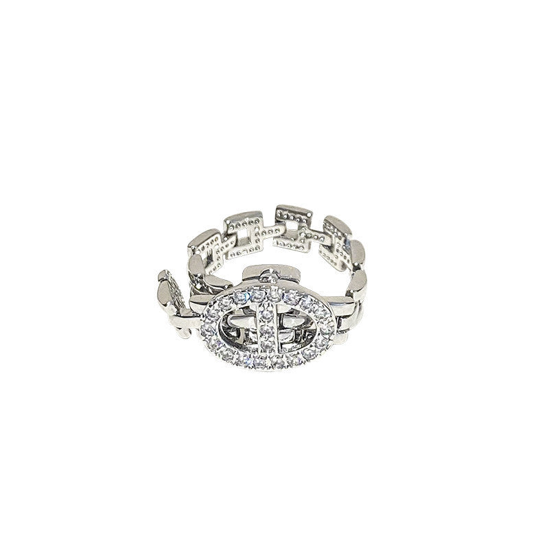 Women Zircon Chain Adjustable Ring