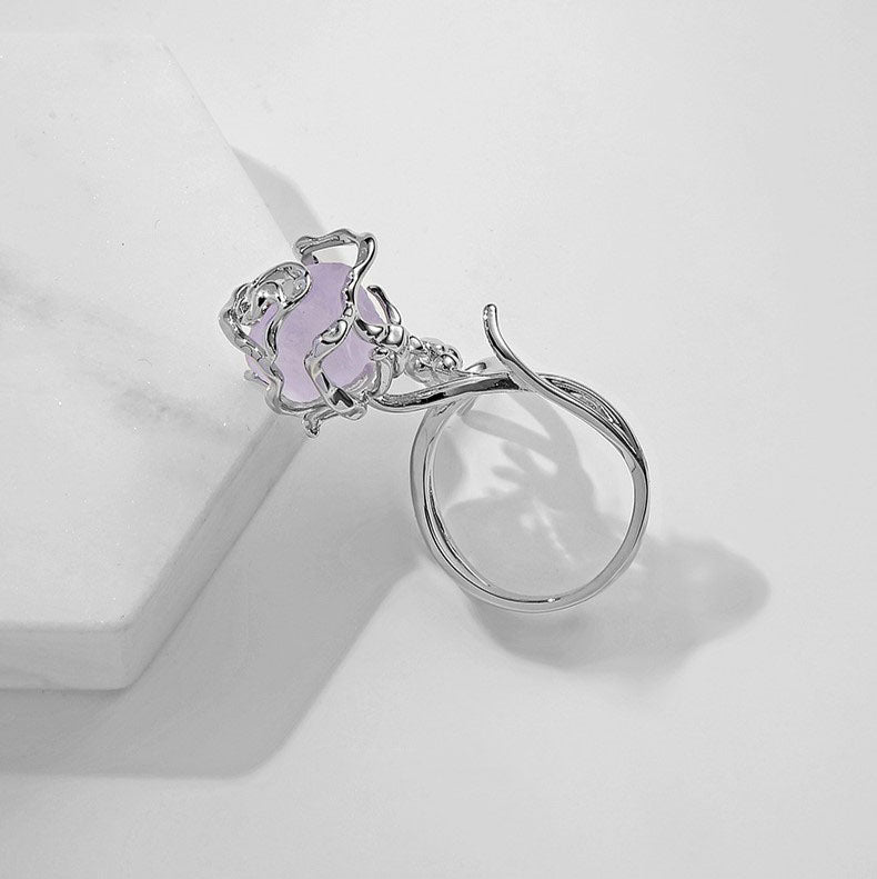 Elegant Purple Rose Ring