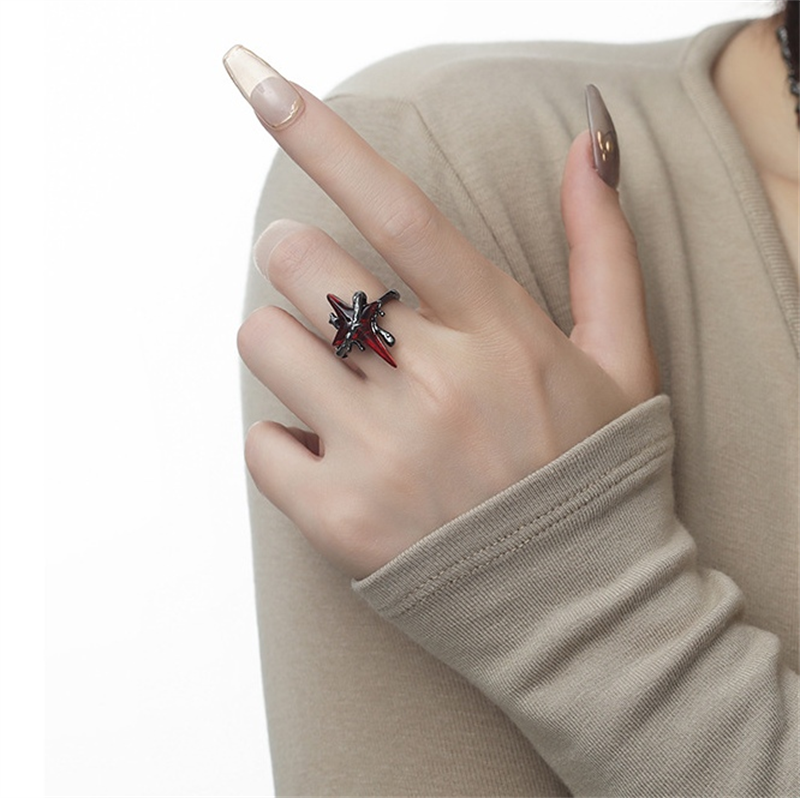 Gothic Style Bloody Star Vintage Adjustable Ring