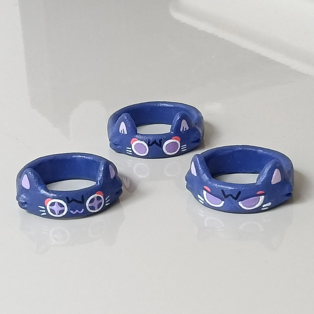 Unisex Custom-made Blue Scaracat Sarameow Ring