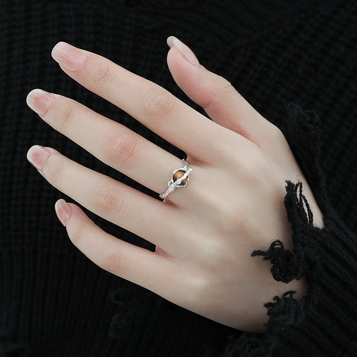 Designer Women S925 Silver Saturn Ring