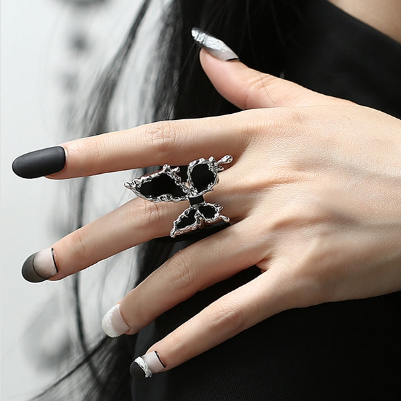 Women Designer Butterfly Punk Metal Ring