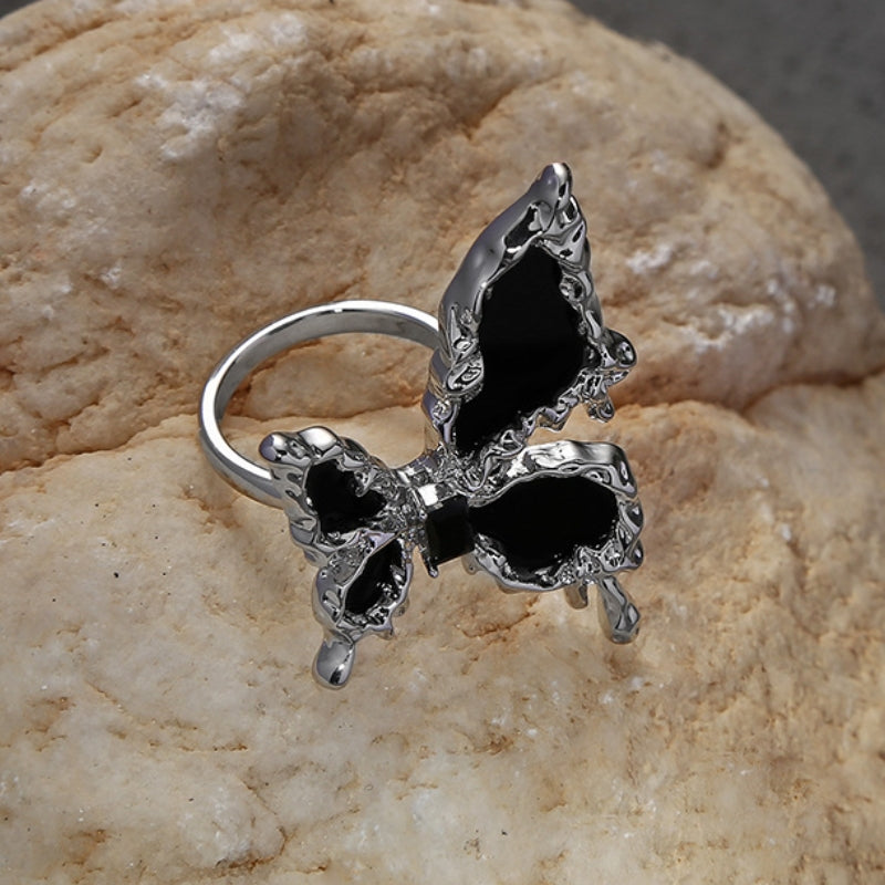 Women Designer Butterfly Punk Metal Ring