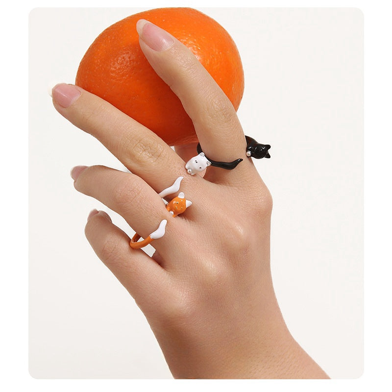 Y2K Cute Cat Open Ring