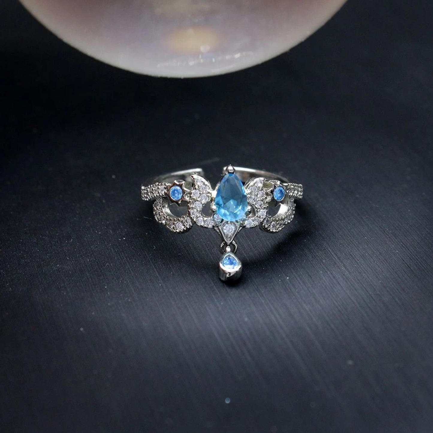 Designer Blue Rhinestone Focalors Ring