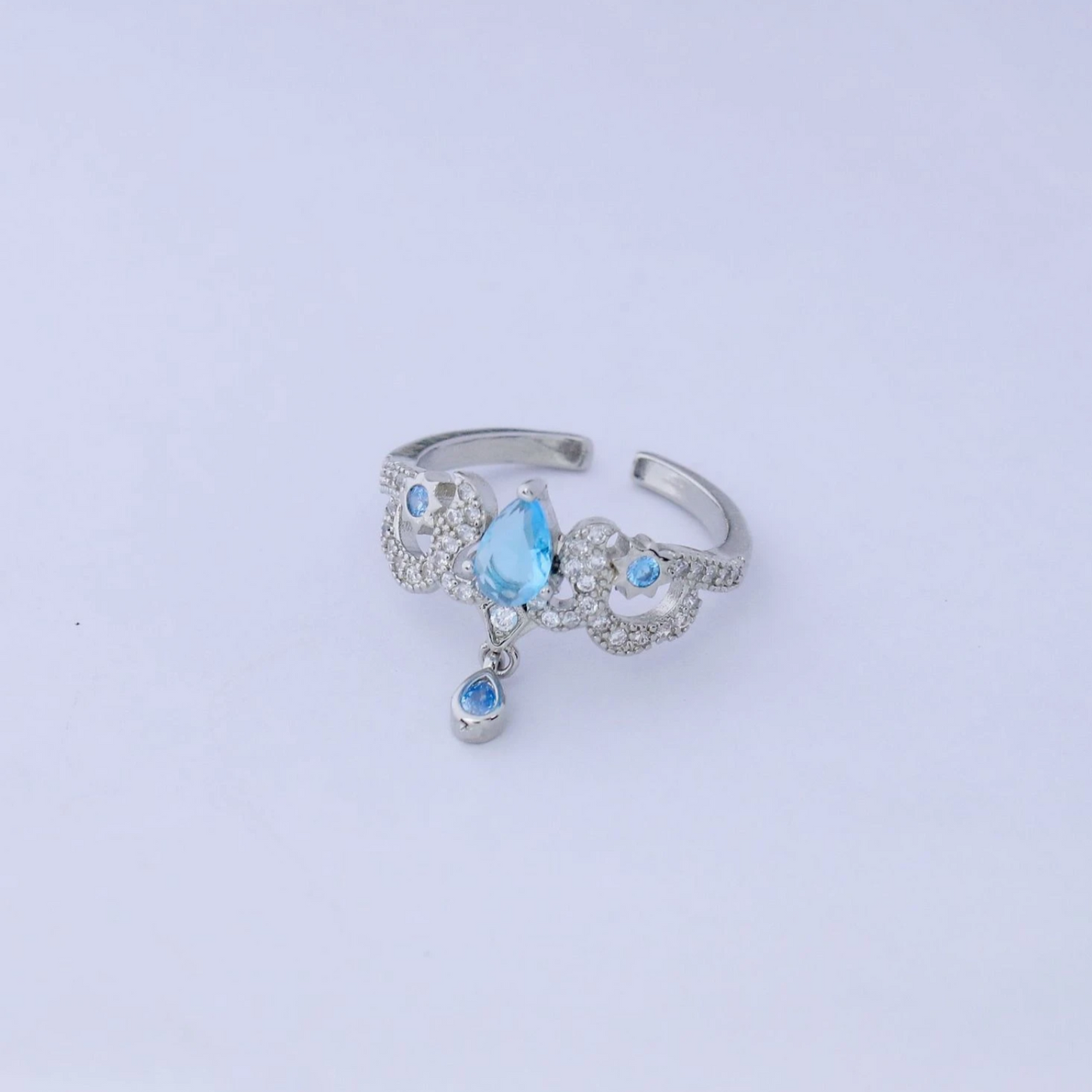 Designer Blue Rhinestone Focalors Ring