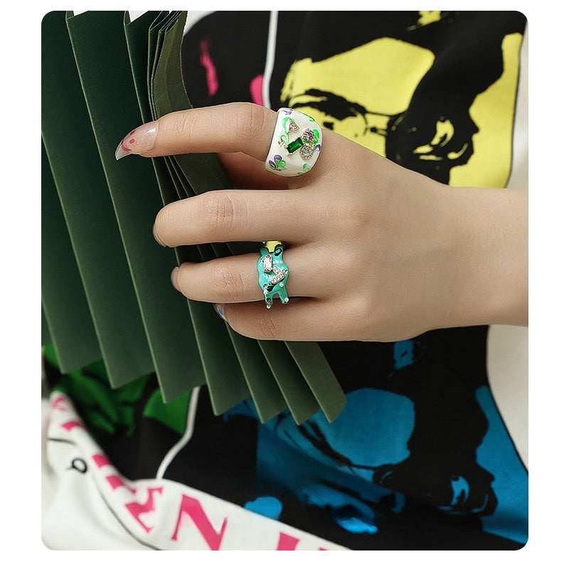 Y2K Designer Cute Girl Hand-painted Ring