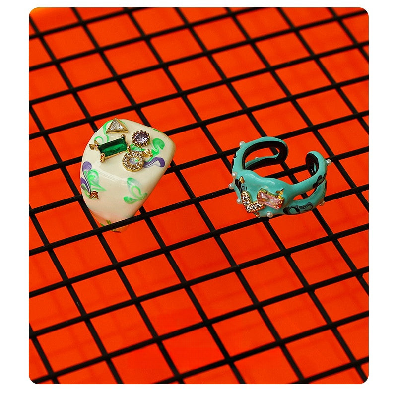 Y2K Designer Cute Girl Hand-painted Ring