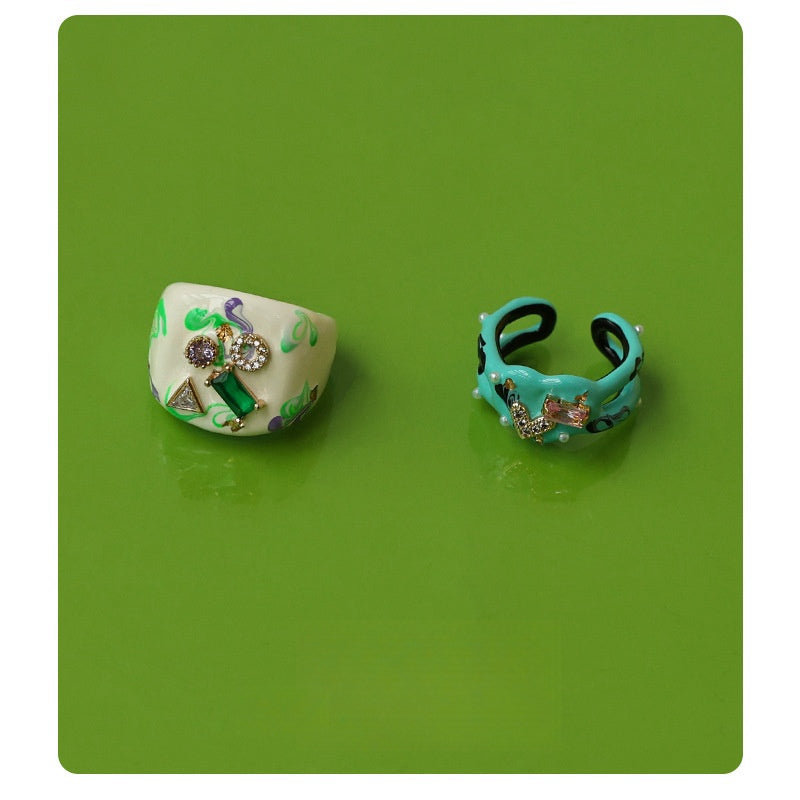 Y2K Designer Cute Girl Hand-painted Ring