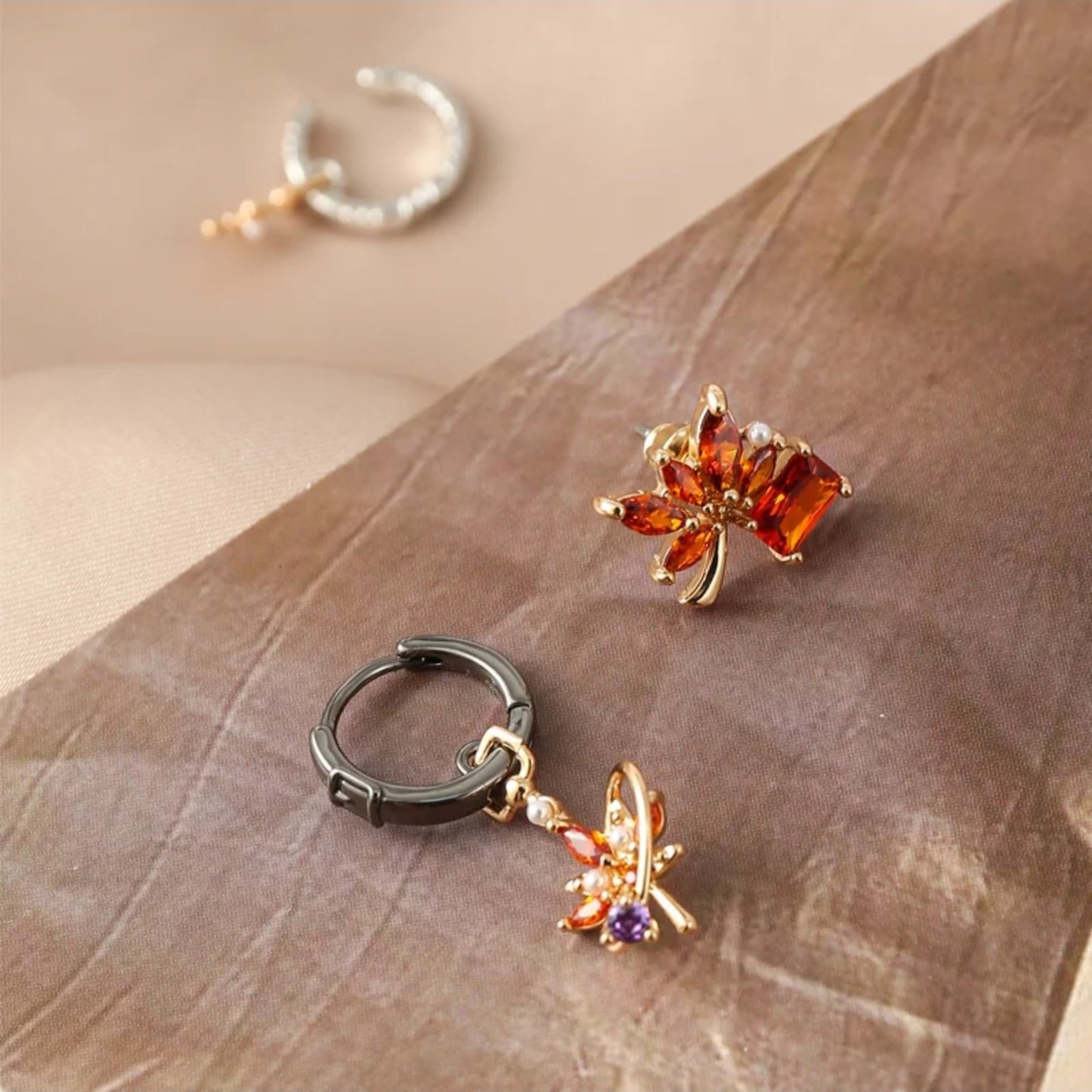 Designer Kaedehara Kazuha Orange Earrings