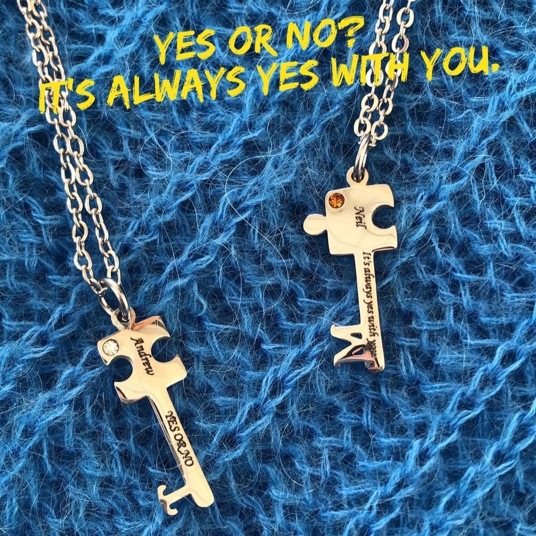 AFTG Andrew & Neil Key Couple Necklace(2 chain)