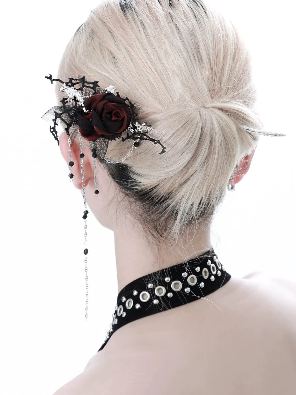 Gothic Style Vintage hand made Designer Rose Hairpin