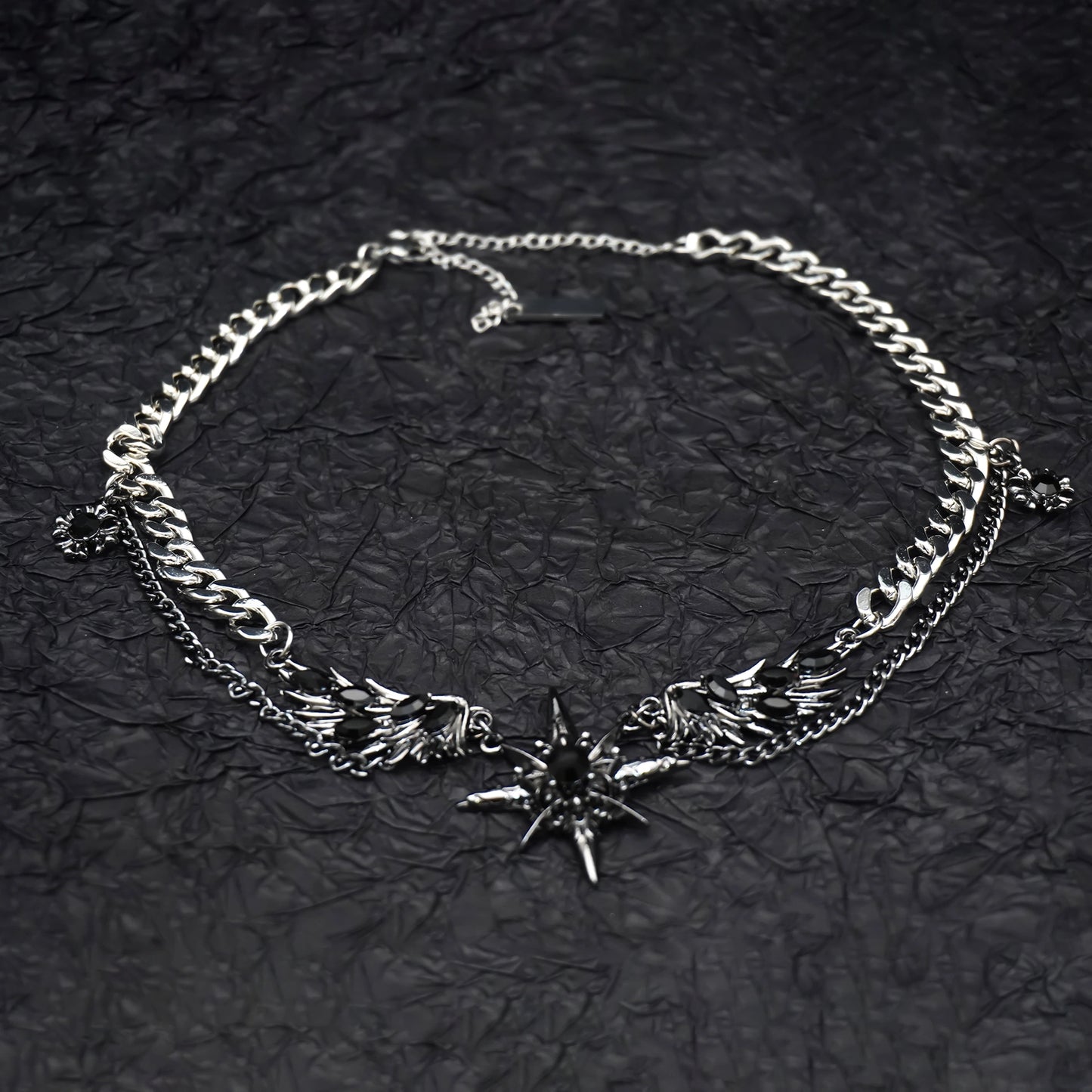 Star Black Angel's Wings Choker Necklace