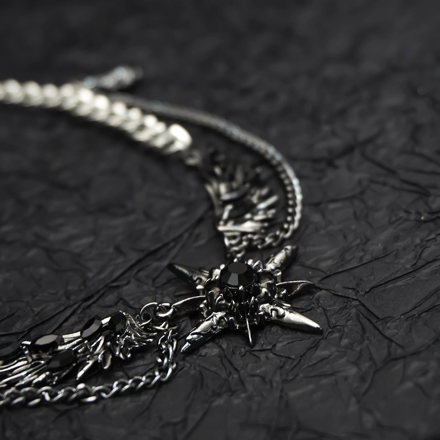 Star Black Angel's Wings Choker Necklace