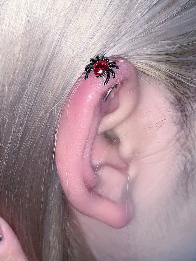 Sweet Y2K Cute Little Spider Cartilage Earring Stud (A Pair)