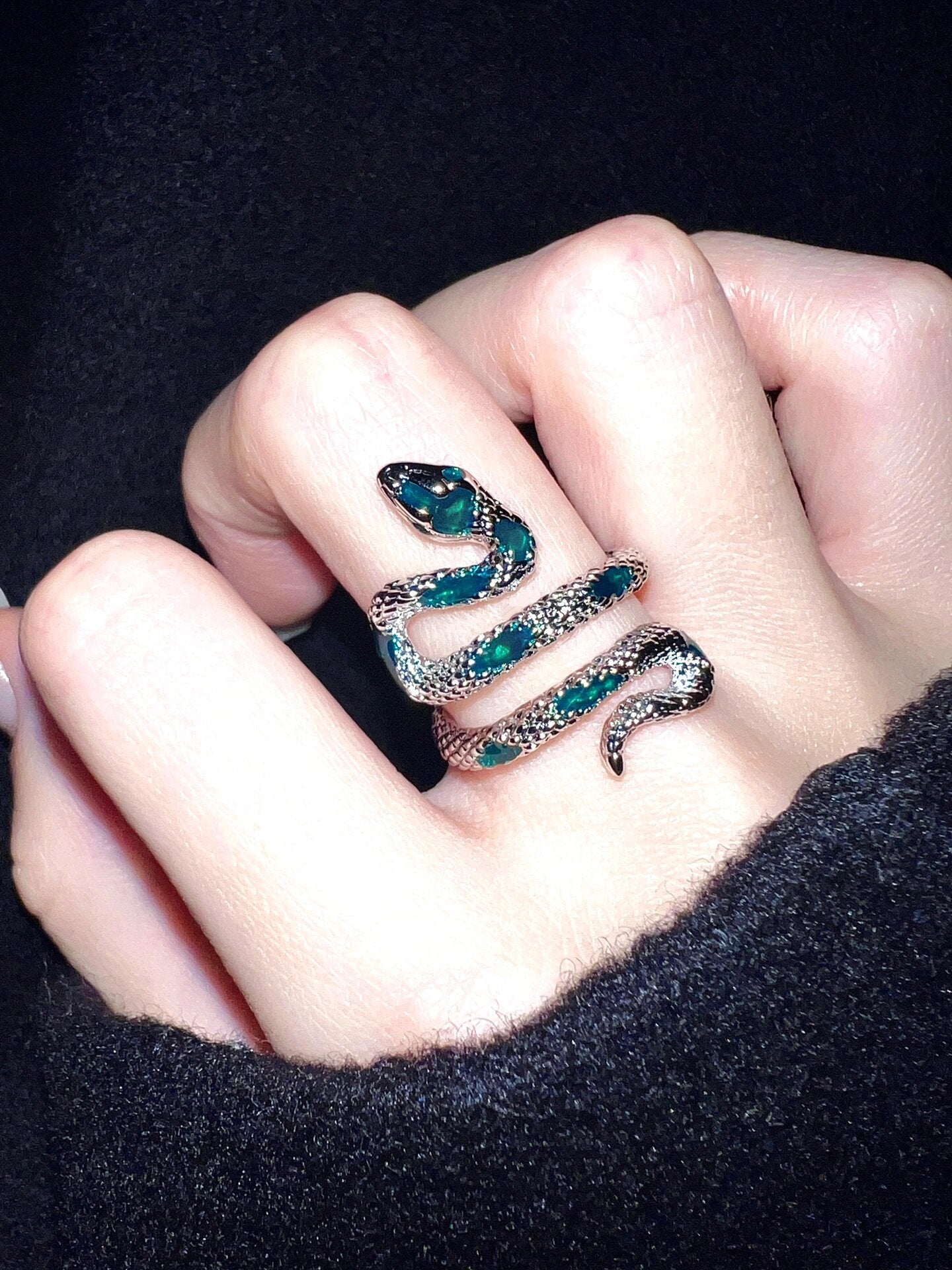 Slytherin Snake Twining Open Ring